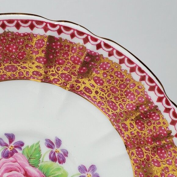 Gladstone Teacup and Saucer Pink Rose Vintage - Picture 10 of 12